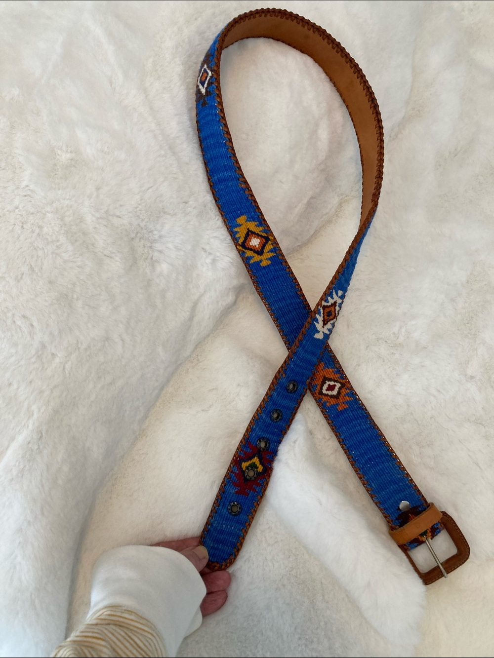 Handmade Mexican woollen leather belt β size 38 β new